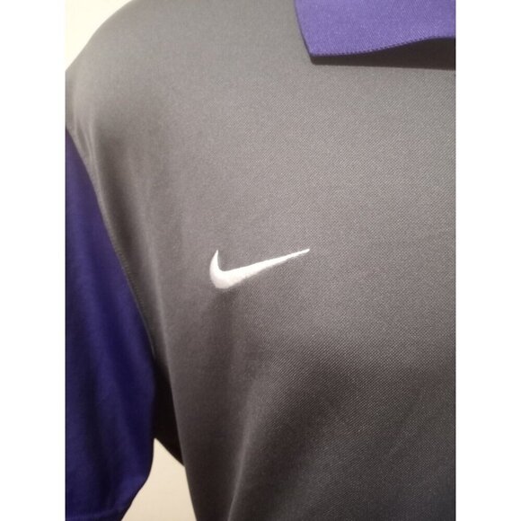 Nike Golf Polo Shirt Mens XL Gray Purple Dri-Fit UNI Iowa Short Sleeve - Picture 3 of 11